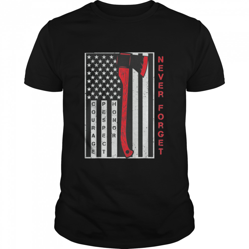 Never forget 9 11 20th anniversary firefighters shirt Classic Men's T-shirt