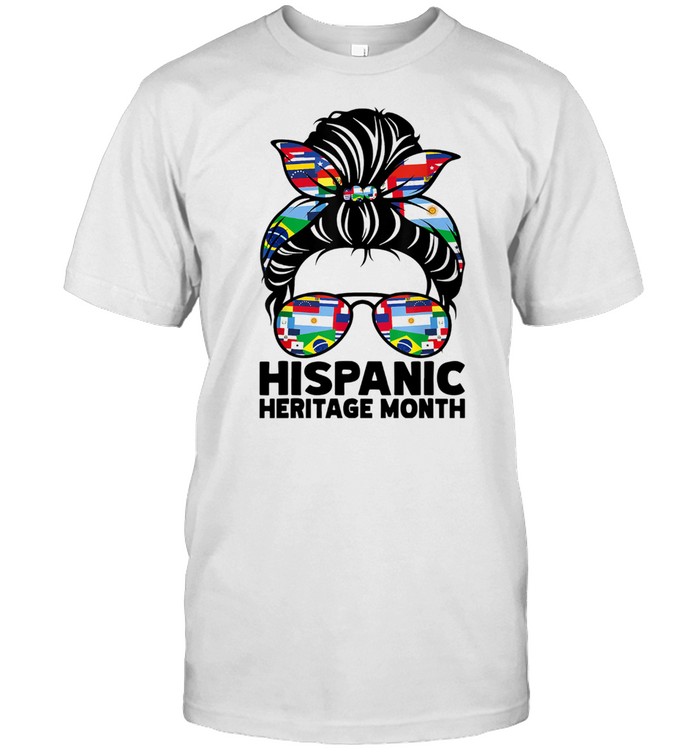 National Hispanic Heritage Month Messy Bun Hair Sunglasses  Classic Men's T-shirt