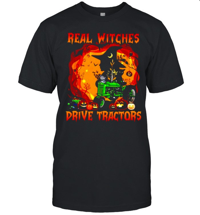 Real witches drive tractors halloween shirt Classic Men's T-shirt