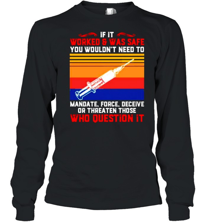 If it worked and be safe you wouldn’t need to mandate force deceive shirt Long Sleeved T-shirt