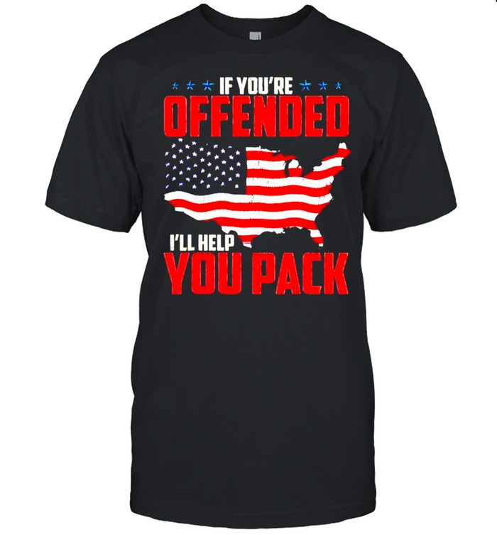 American flag if you’re offended I’ll help you pack shirt Classic Men's T-shirt