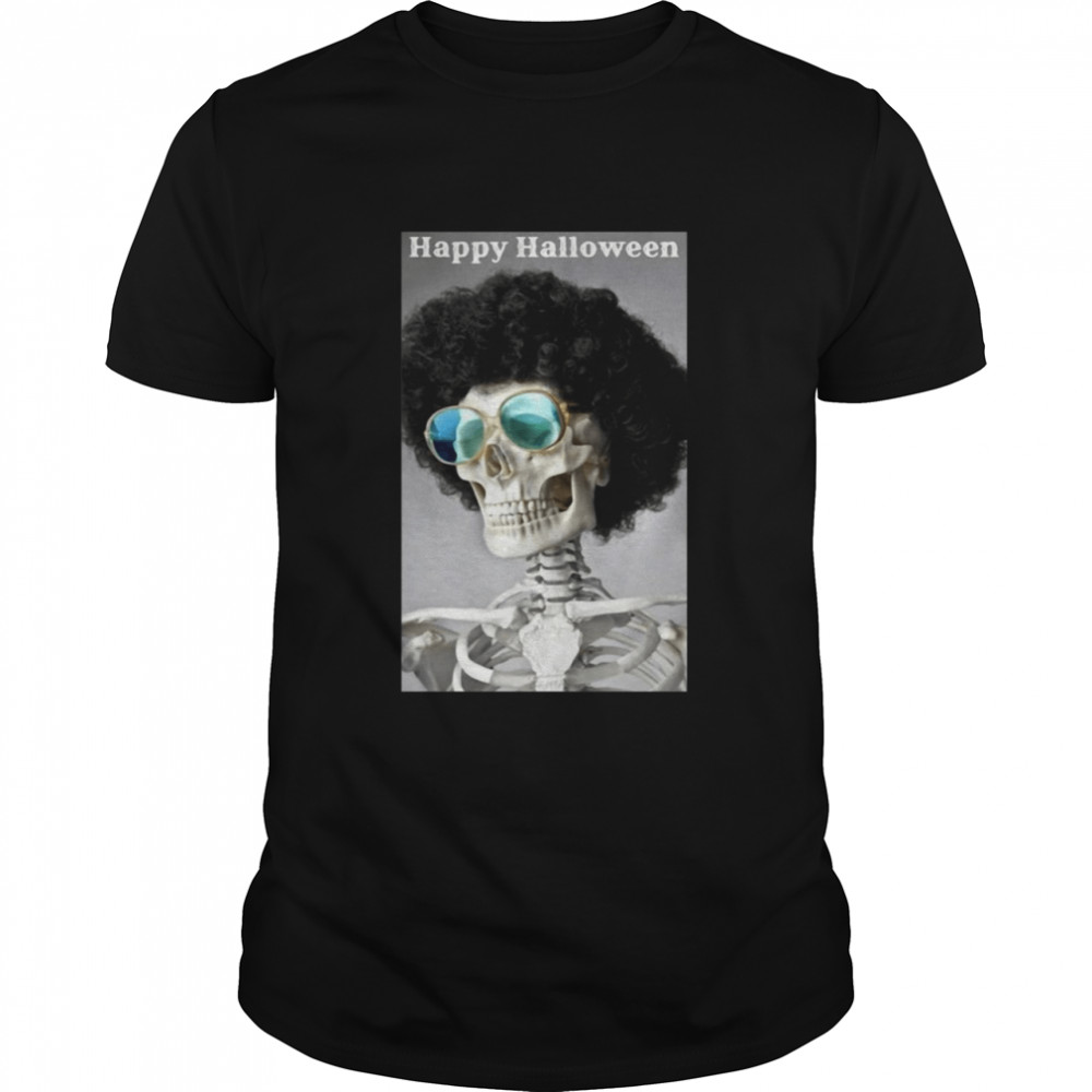 Happy Halloween Addition Skeleton With Sunglasses T-shirt