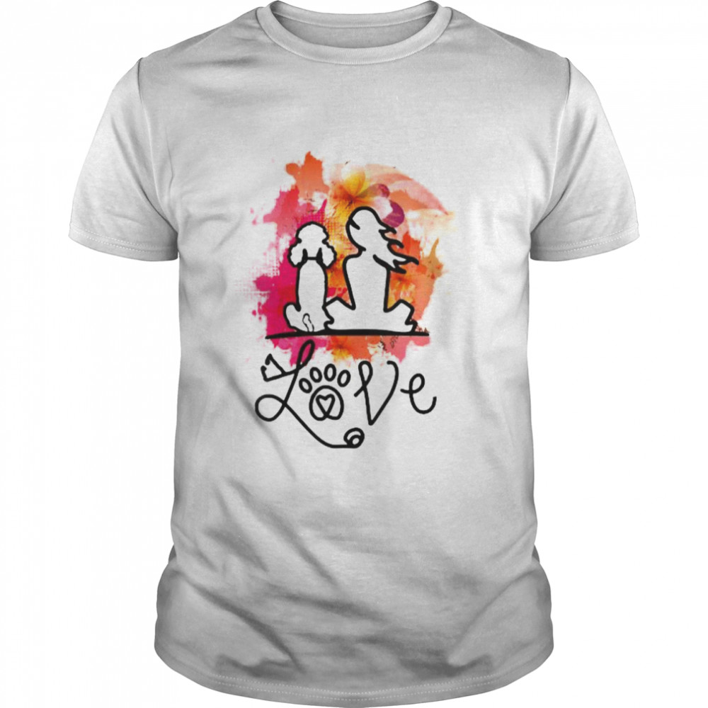 Poodle mom and poodle lovers Colorful art T- Classic Men's T-shirt