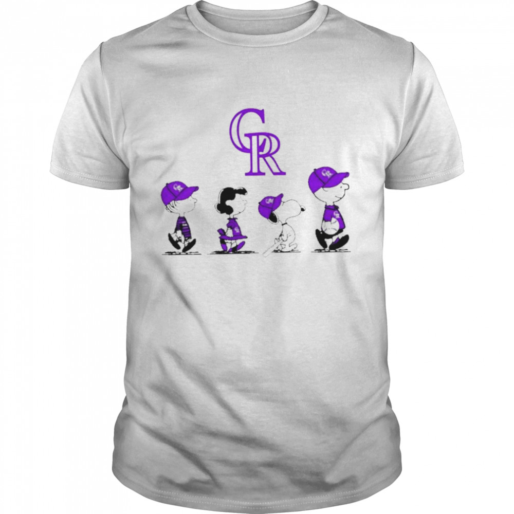 Snoopy and charlie brown and friends colorado rockies logo shirt