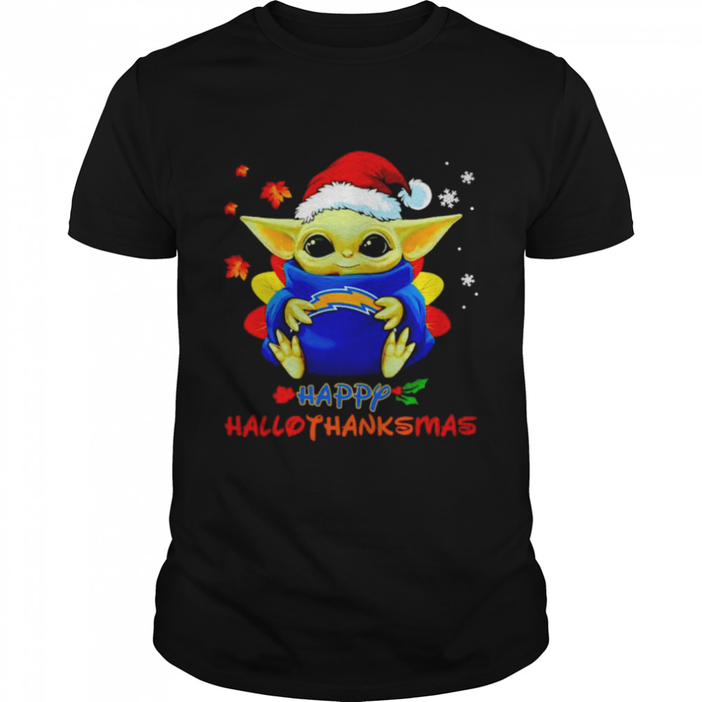 Baby Yoda Chargers happy Hallothanksmas shirt