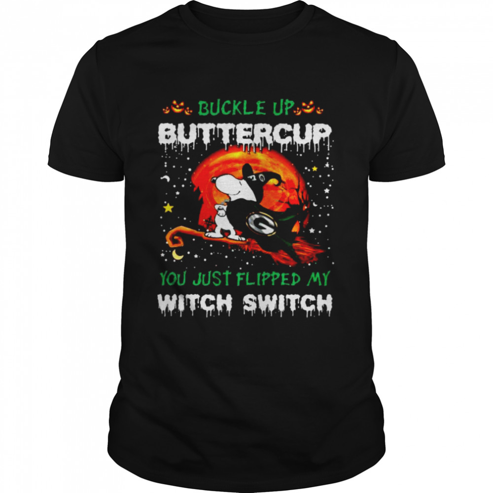 Snoopy Packers buckle up buttercup you just flipped Halloween shirt Classic Men's T-shirt