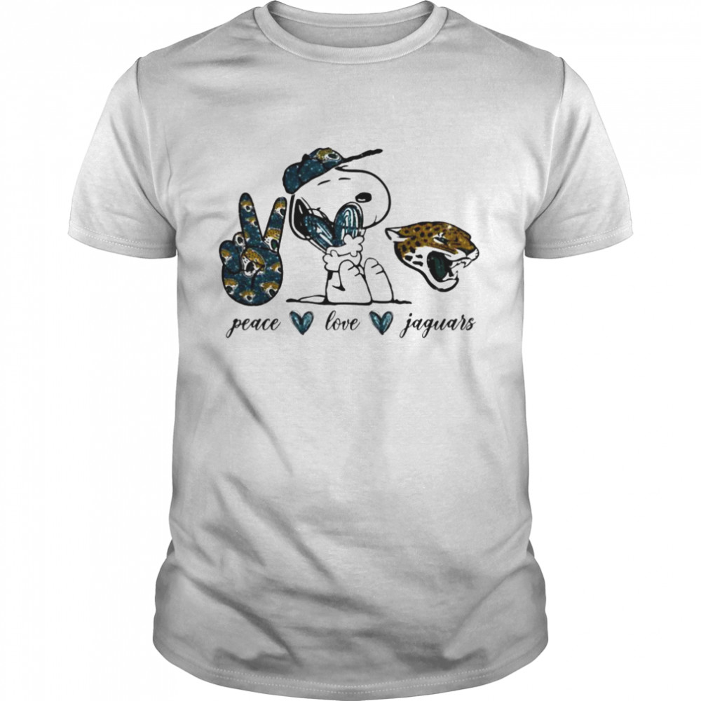 Snoopy peace love Jacksonville Jaguars shirt Classic Men's T-shirt