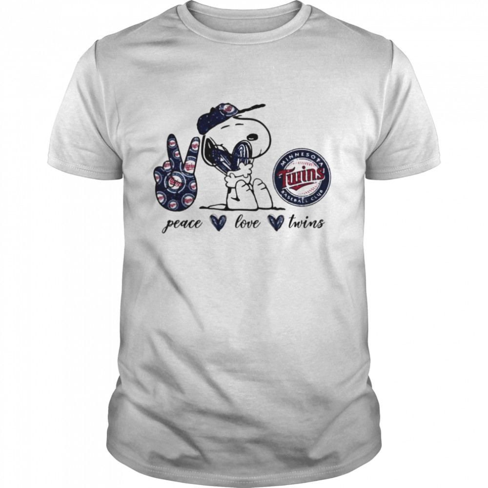 Snoopy peace love Minnesota Twins shirt Classic Men's T-shirt