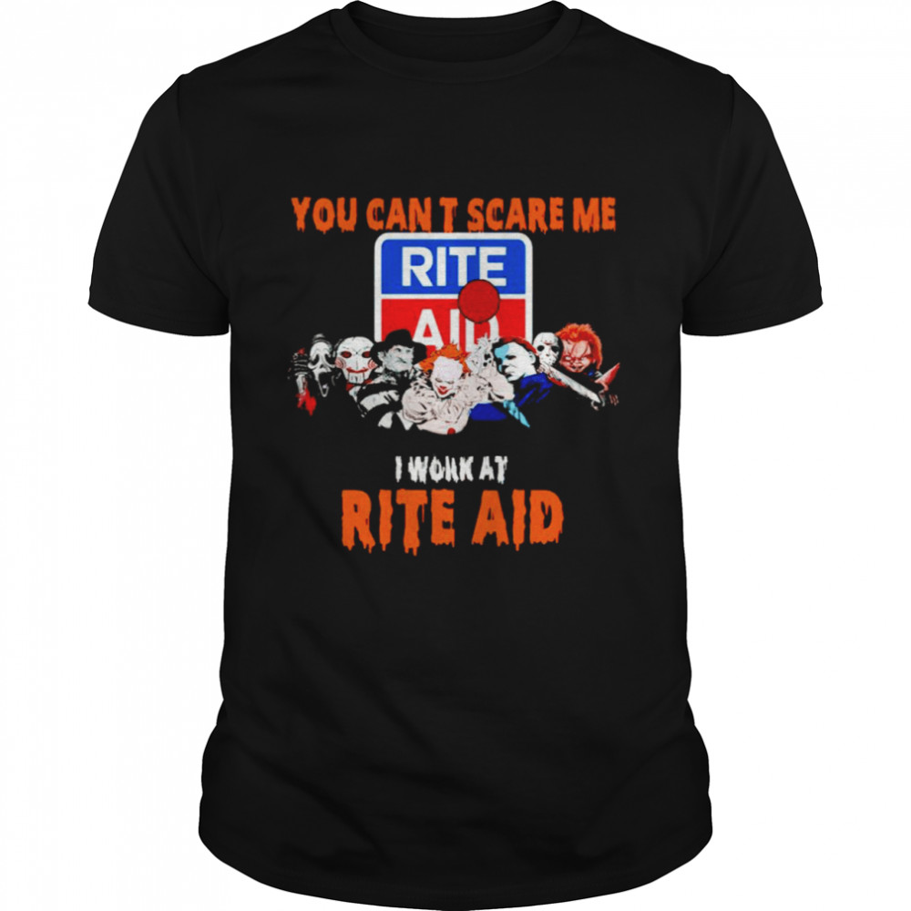 Halloween Horror movies characters you can’t scare me I work at Rite Aid shirt Classic Men's T-shirt