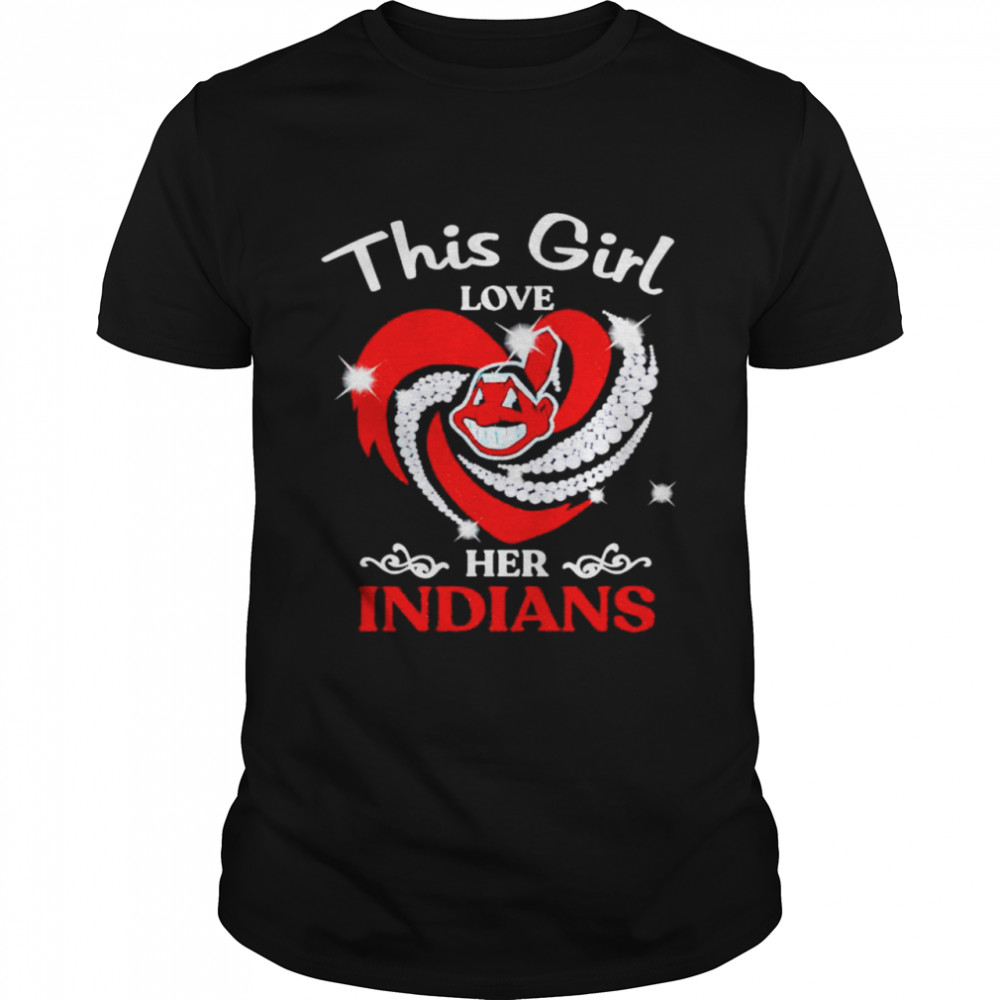 This girl love her Indians diamond heart shirt