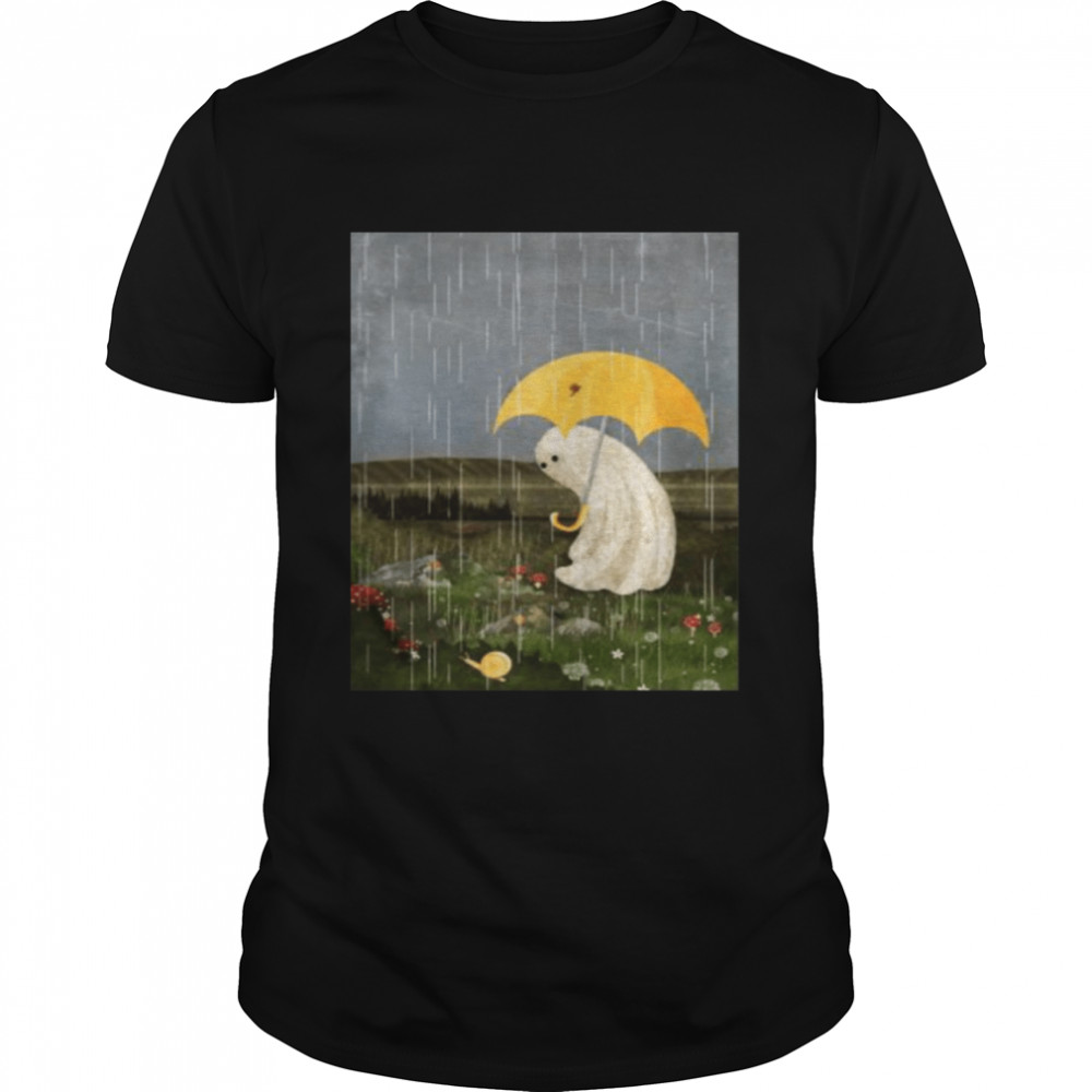 Ghost enjoying the rain Halloween shirt Classic Men's T-shirt