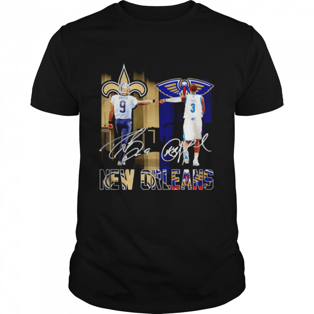 New Orleans Drew Brees Chris Paul signatures shirt Classic Men's T-shirt