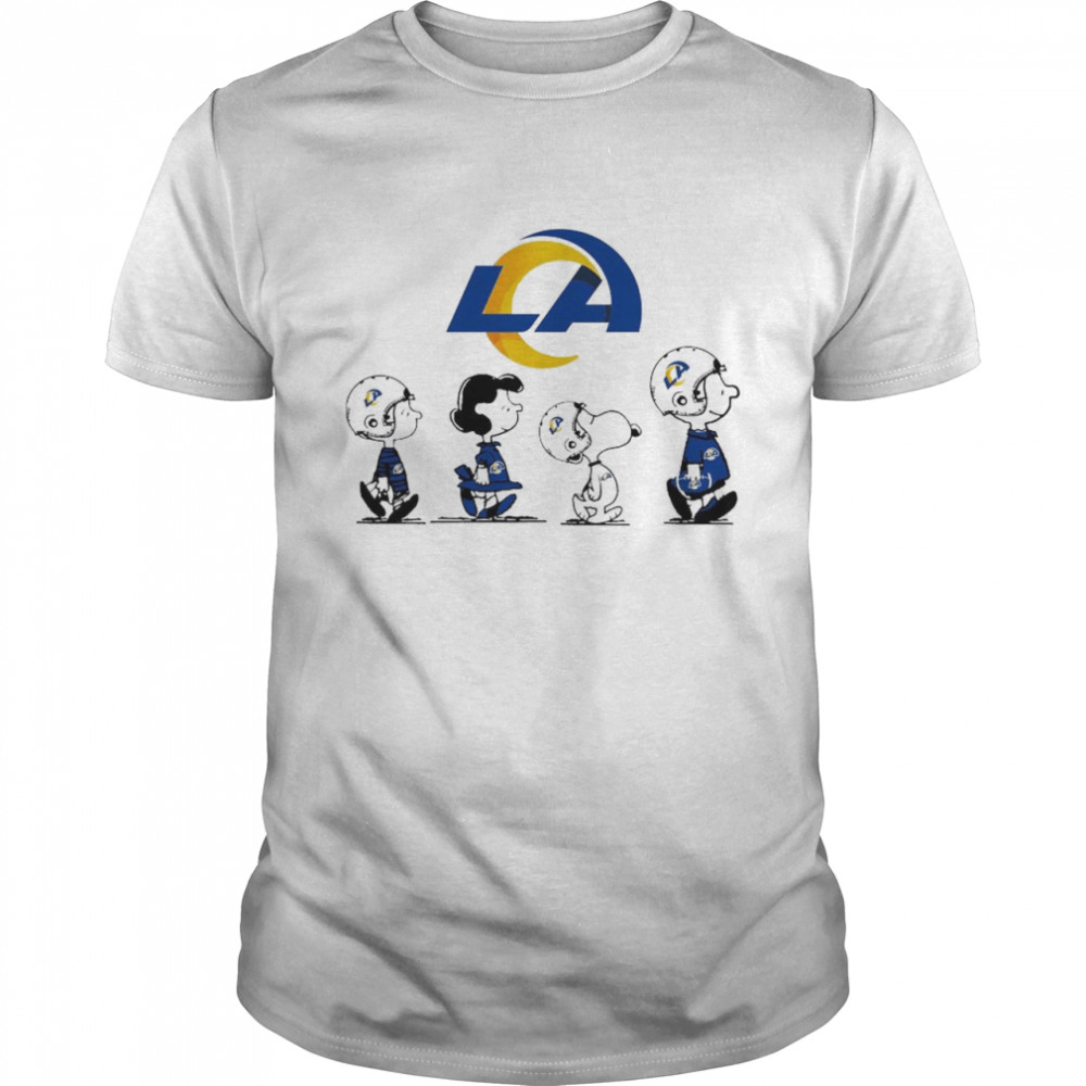 The Peanuts Character Charlie Brown And Snoopy Walking Los Angeles Rams  Classic Men's T-shirt
