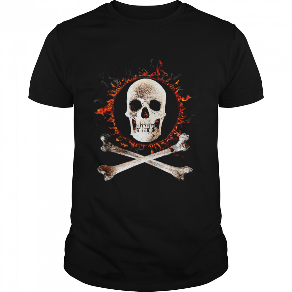 Halloween Totenkopf Maske Kostüm, Piraten des Feuers Shirt