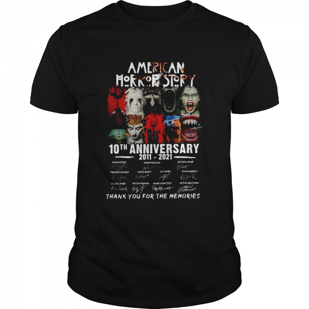 American Horror Story 10th Anniversary 2011-2021 Signature Thank You For The Memories Shirt