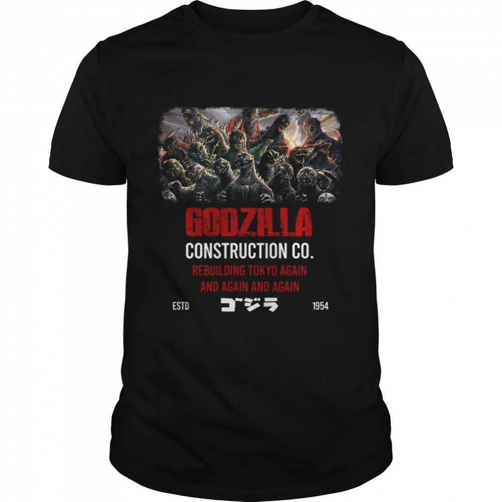 Godzilla Construction Co Rebuilding Tokyo Again And Again And Again Estd 1954  Classic Men's T-shirt