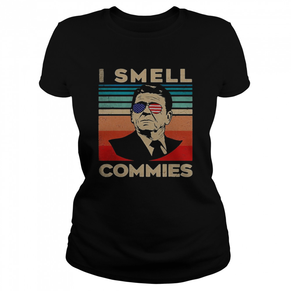 Vintage Retro Reagan President I Smell Commies Classic Women's T-shirt
