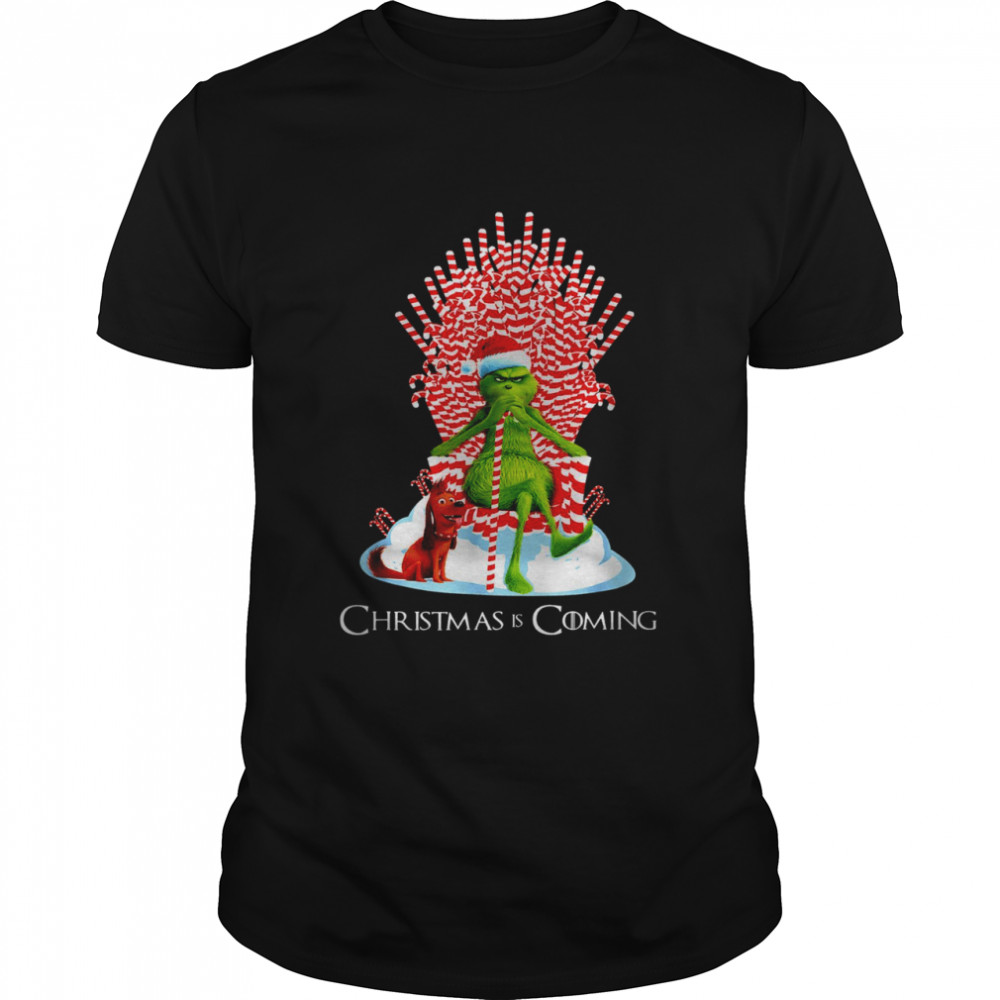 Grinch And Dog Christmas Is Coming  Classic Men's T-shirt