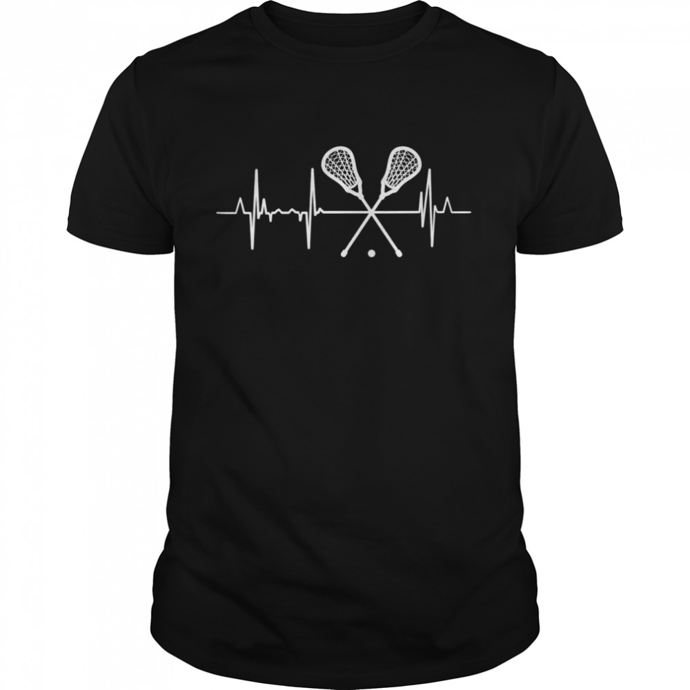Lacrosse Heartbeat Lacrosse Player Heartline  Classic Men's T-shirt