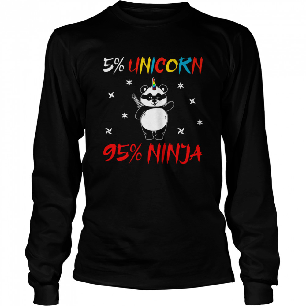 5% Unicorn 95% Ninja Long Sleeved T-shirt