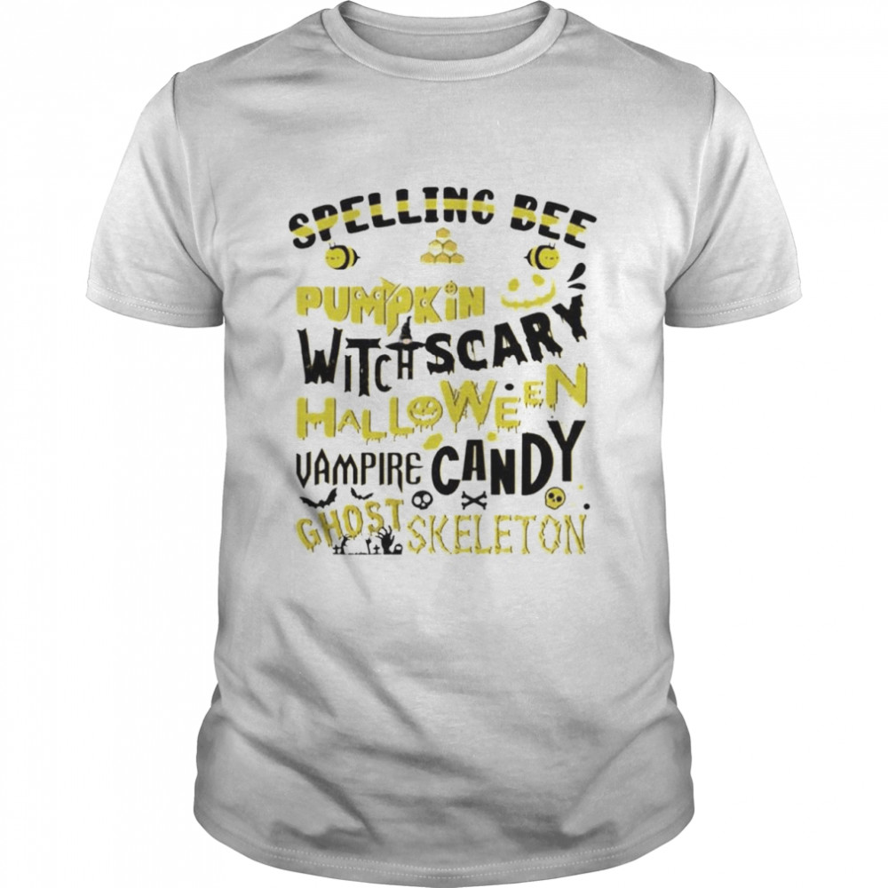 Spelling Bee pumpkin witch vampire candy ghost skeleton shirt