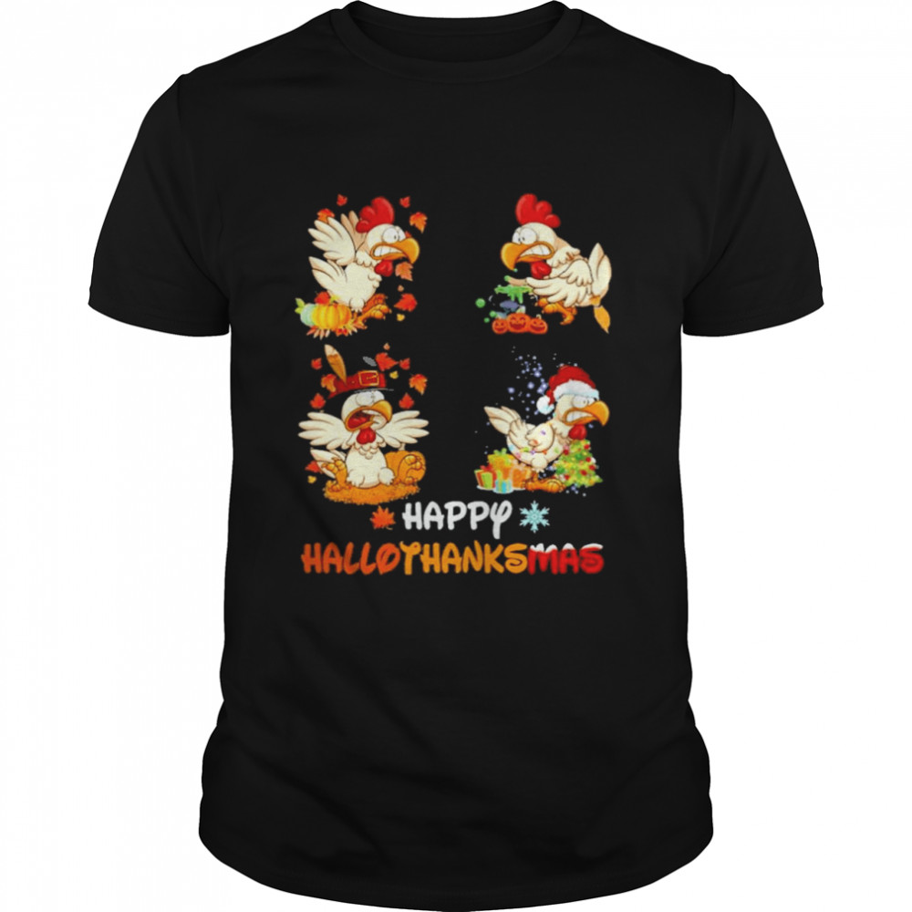 Chicken Halloween Happy HalloThanksMas 2021 T-Shirt