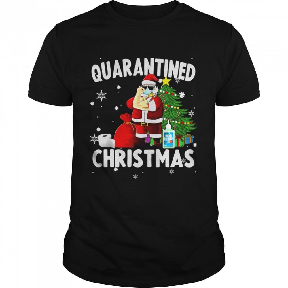 Quarantined Christmas Vaccinated Santa Shirt