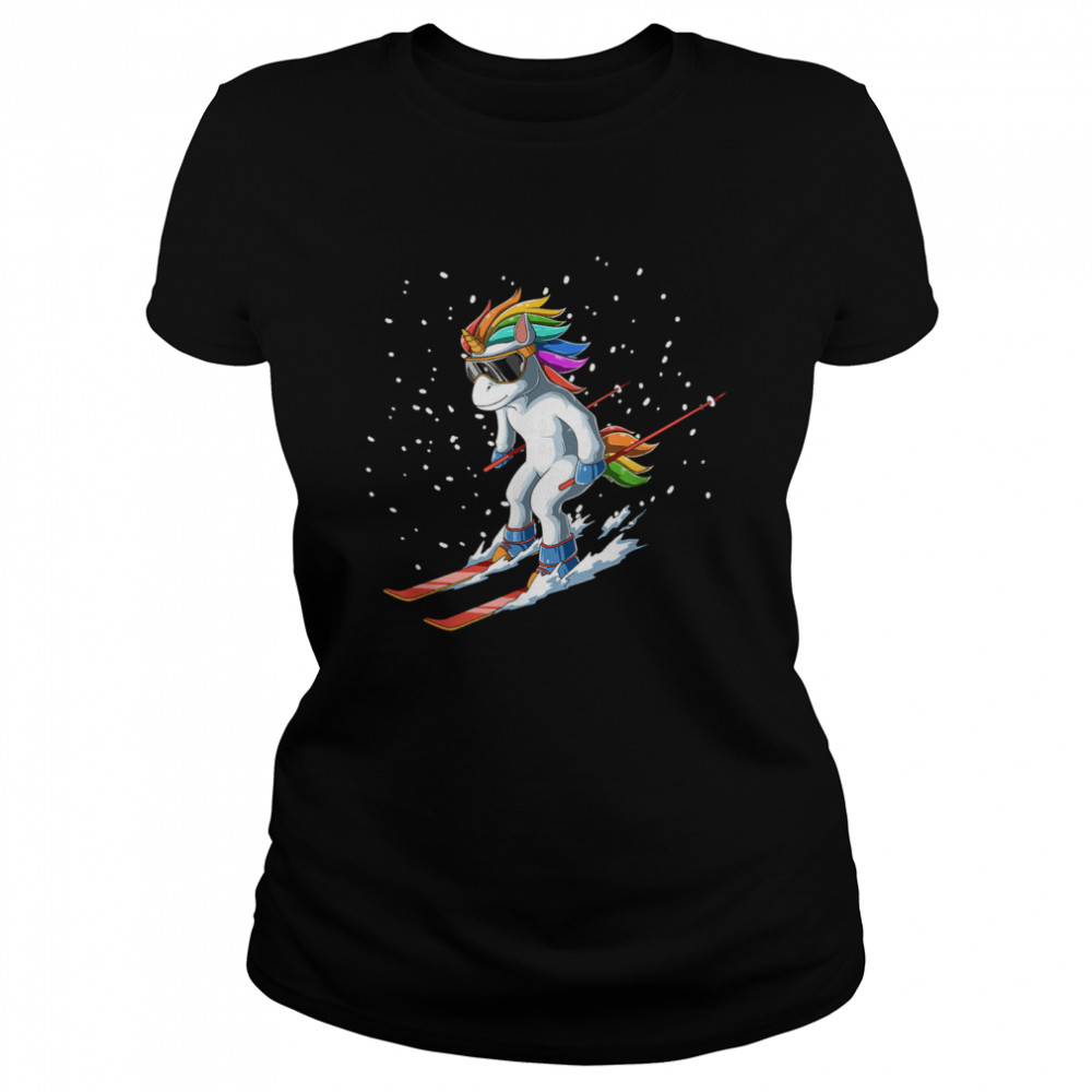 Best Unicorn on Ski T- Classic Women's T-shirt