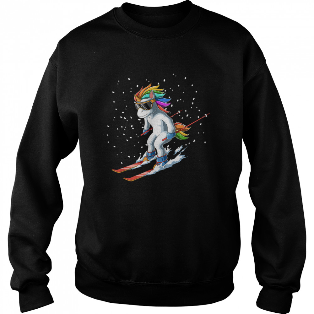 Best Unicorn on Ski T- Unisex Sweatshirt
