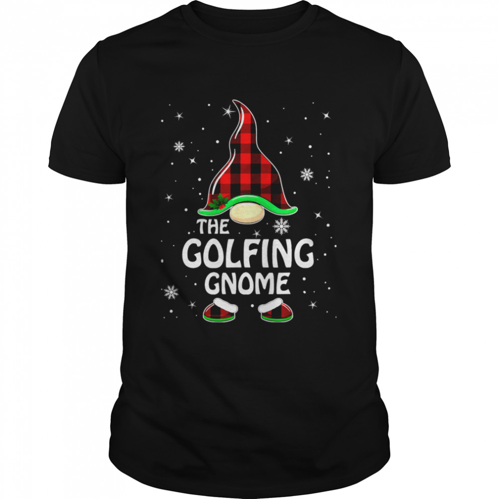 Golfing Gnome Buffalo Plaid Matching Family Christmas Pajama T- Classic Men's T-shirt