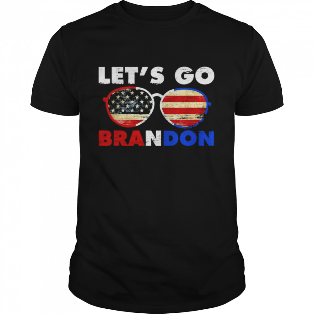Let’s Go Brandon Conservative Anti Liberal US Flag Sunglass Tee  Classic Men's T-shirt