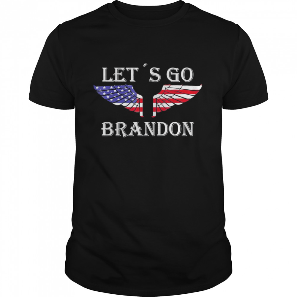 Let´s Go Brandon American Flag US Angel Wings T- Classic Men's T-shirt