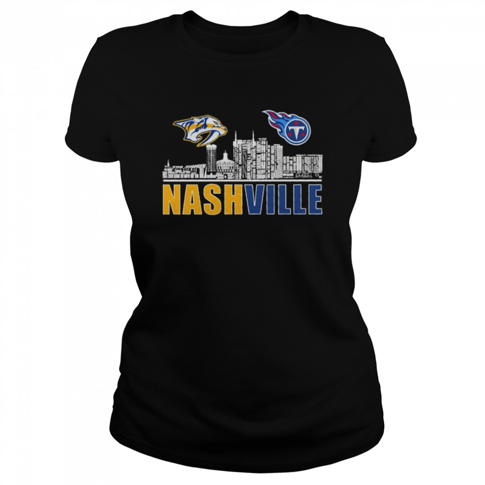 Nashville Predators And Tennessee Titans Football Nashville City  Classic Women's T-shirt