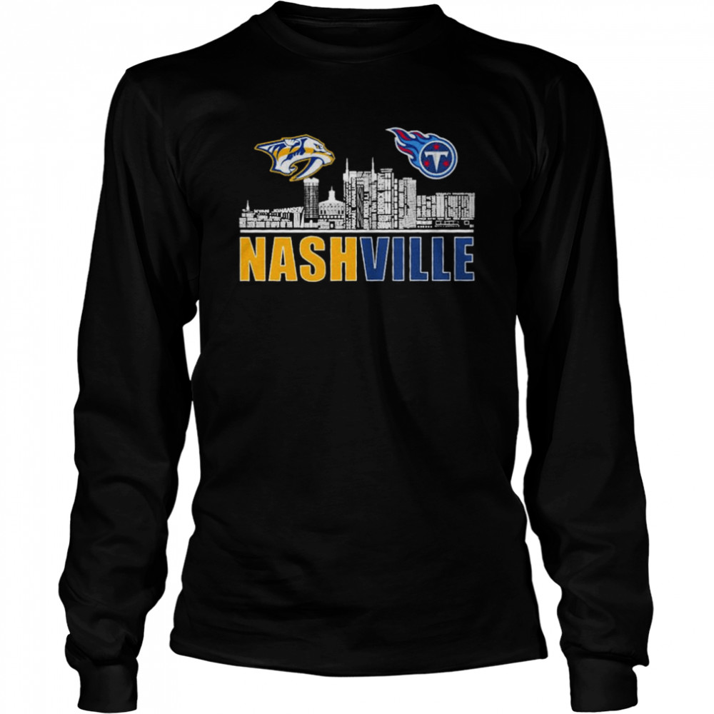 Nashville Predators And Tennessee Titans Football Nashville City  Long Sleeved T-shirt