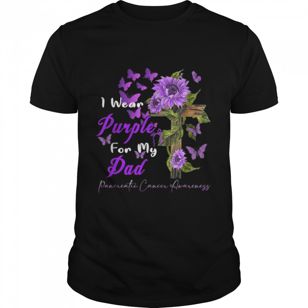 I wear Purple for my Dad Pancreatic Cancer Awareness T- B09JVTD2BZ Classic Men's T-shirt