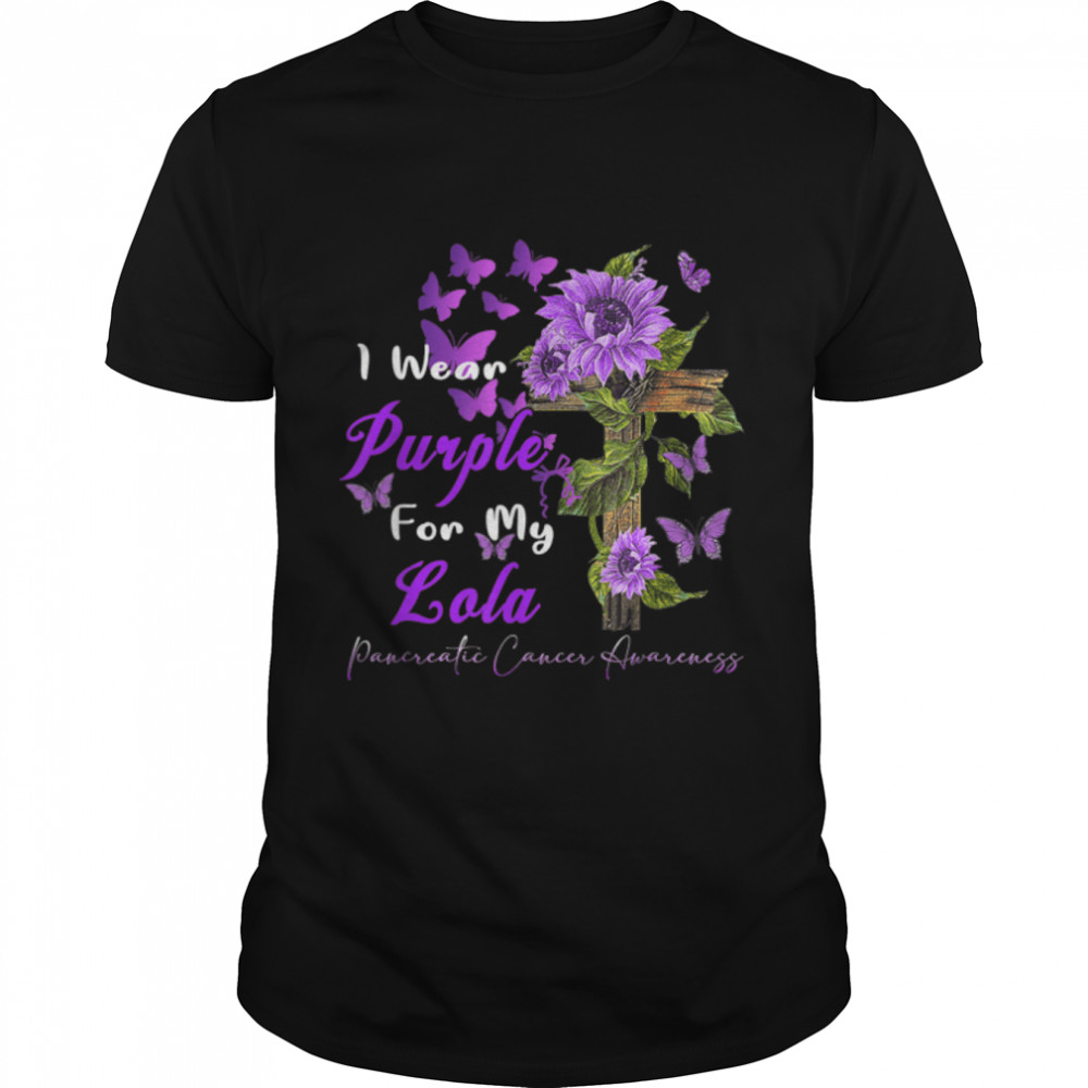I wear Purple for my Lola Pancreatic Cancer Awareness T- B09JVRQ2CG Classic Men's T-shirt