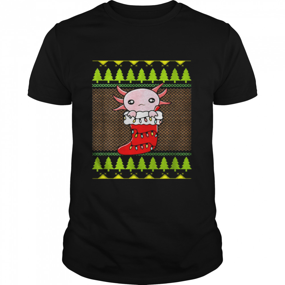 Christmas Axolotl Stocking Cute Ugly Christmas  Classic Men's T-shirt