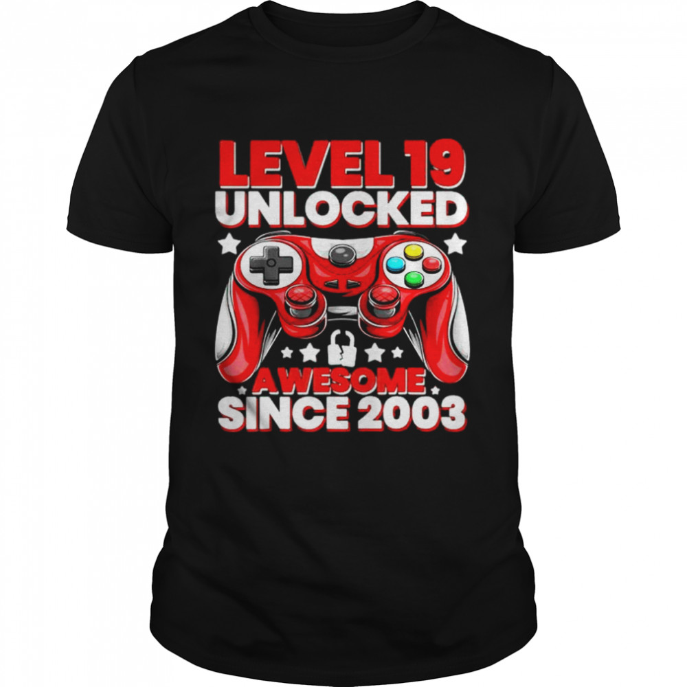 Level 19 Unlocked Awesome Since 2003 19th Birthday Gaming T  Classic Men's T-shirt