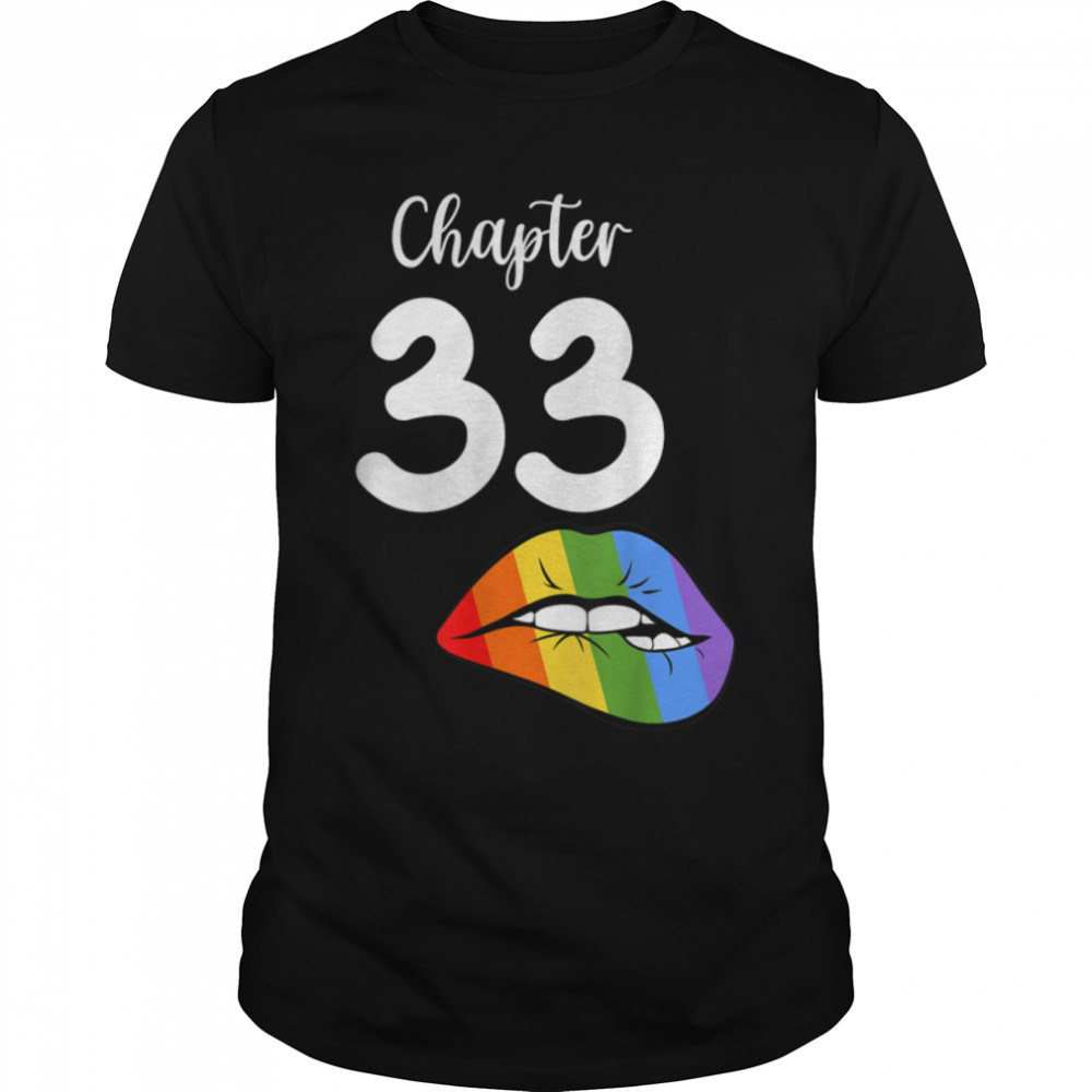 LGBT sexy lips rainbow chapter 33 Birthday celebration T-Shirt B09JZXG6ZS