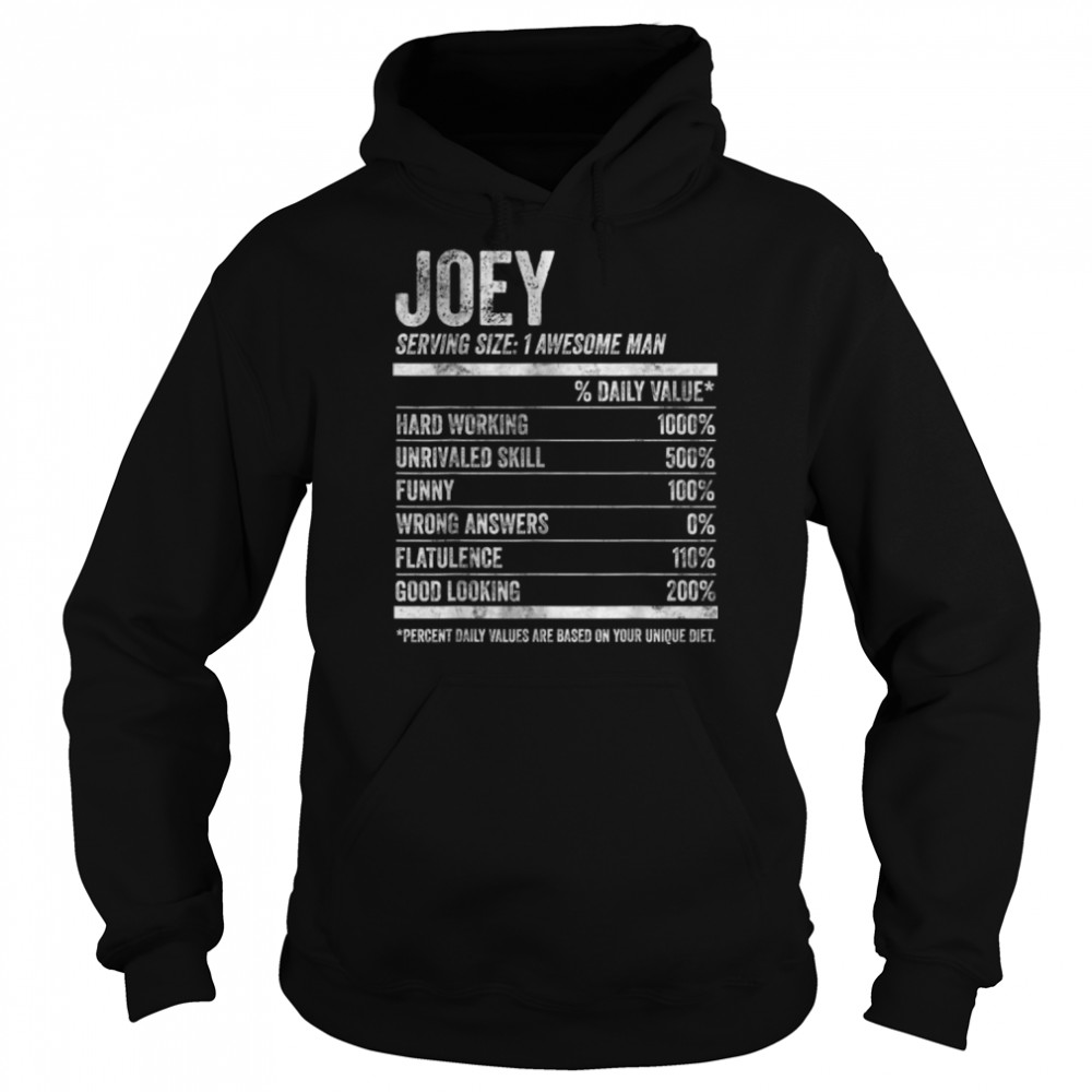 Mens Joey Nutrition Personalized Name  Funny Name Facts T- B09K2JTJ6G Unisex Hoodie