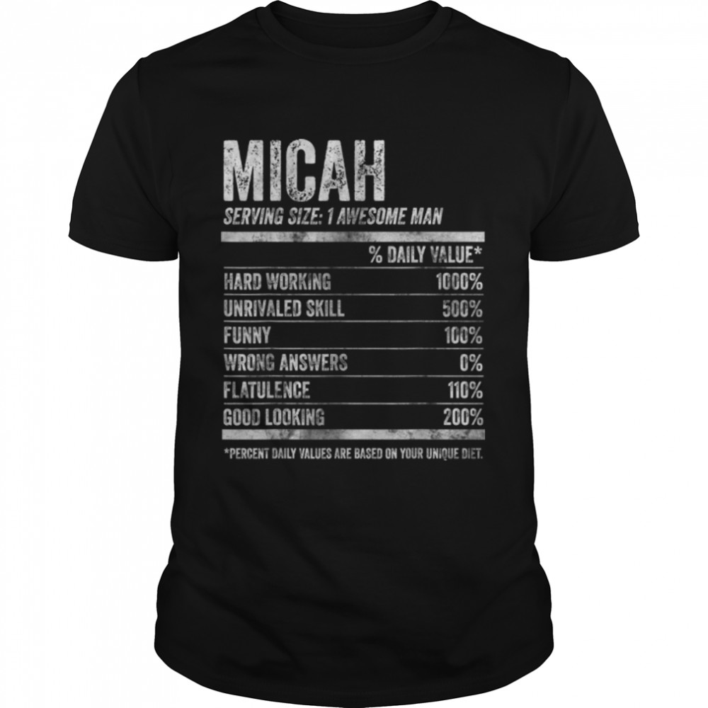 Mens Micah Nutrition Personalized Name  Funny Name Facts T- B09K39779F Classic Men's T-shirt