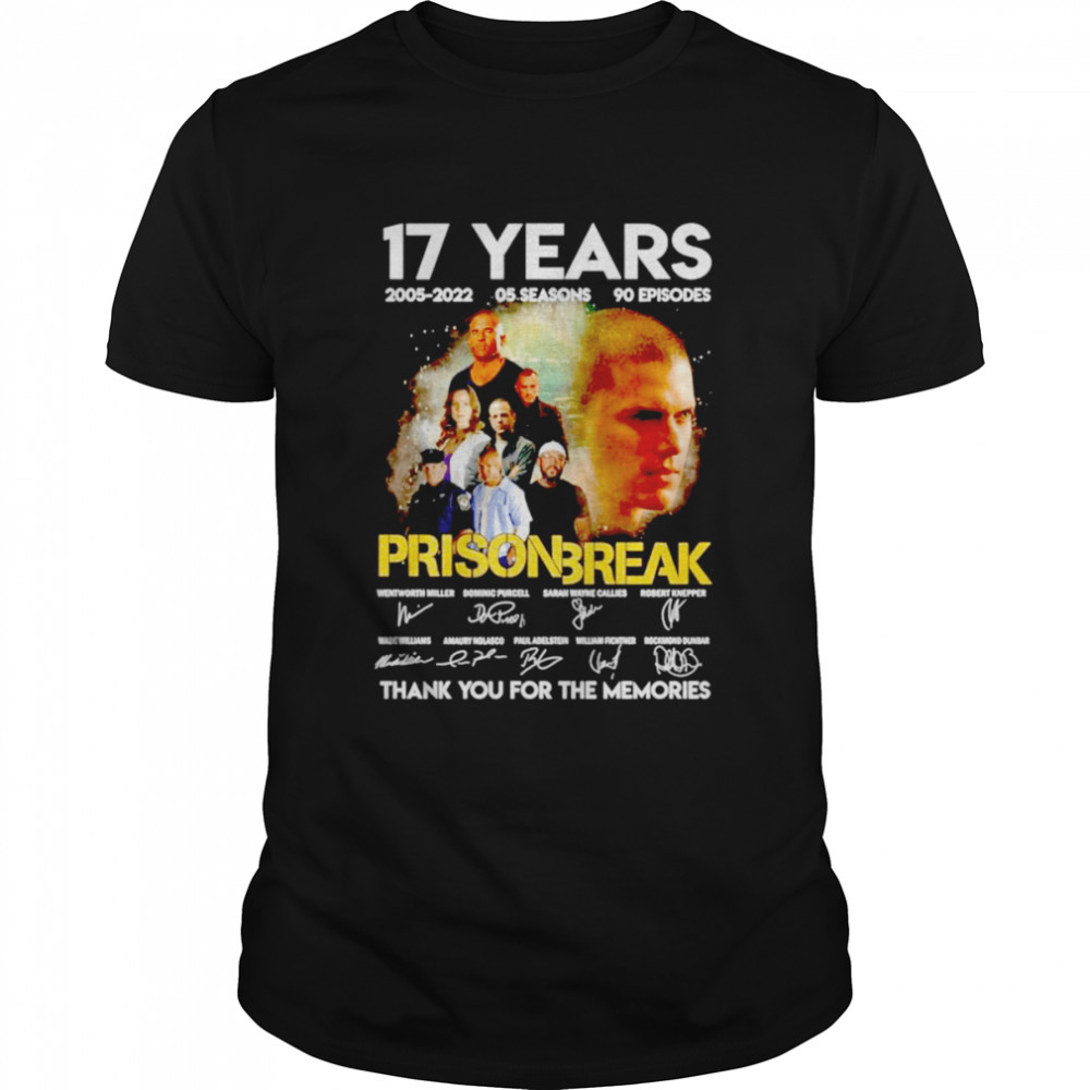 Premium prison Break 17 years thank you for the memories signatures shirt