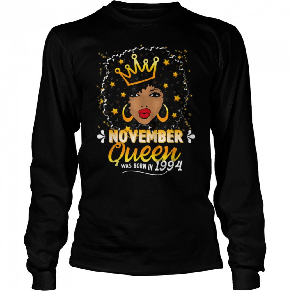 Queen November 27th Birthday  Women 1994 27 Year Old T- B09K5K4KQ9 Long Sleeved T-shirt
