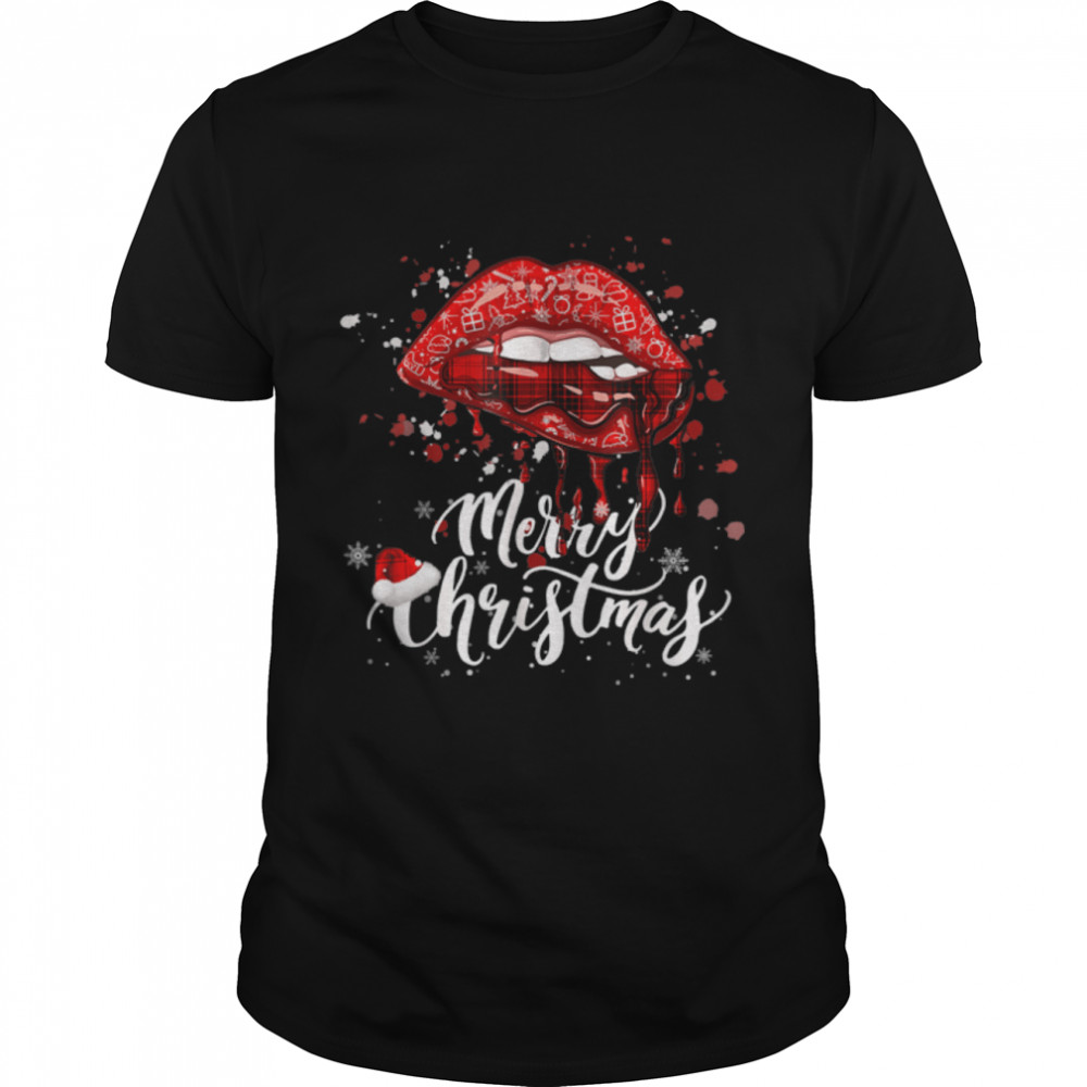 Sexy Lips Cool Xmas Eve Day Pajamas Cute For Merry Christmas T- B09K3DQ7C2 Classic Men's T-shirt