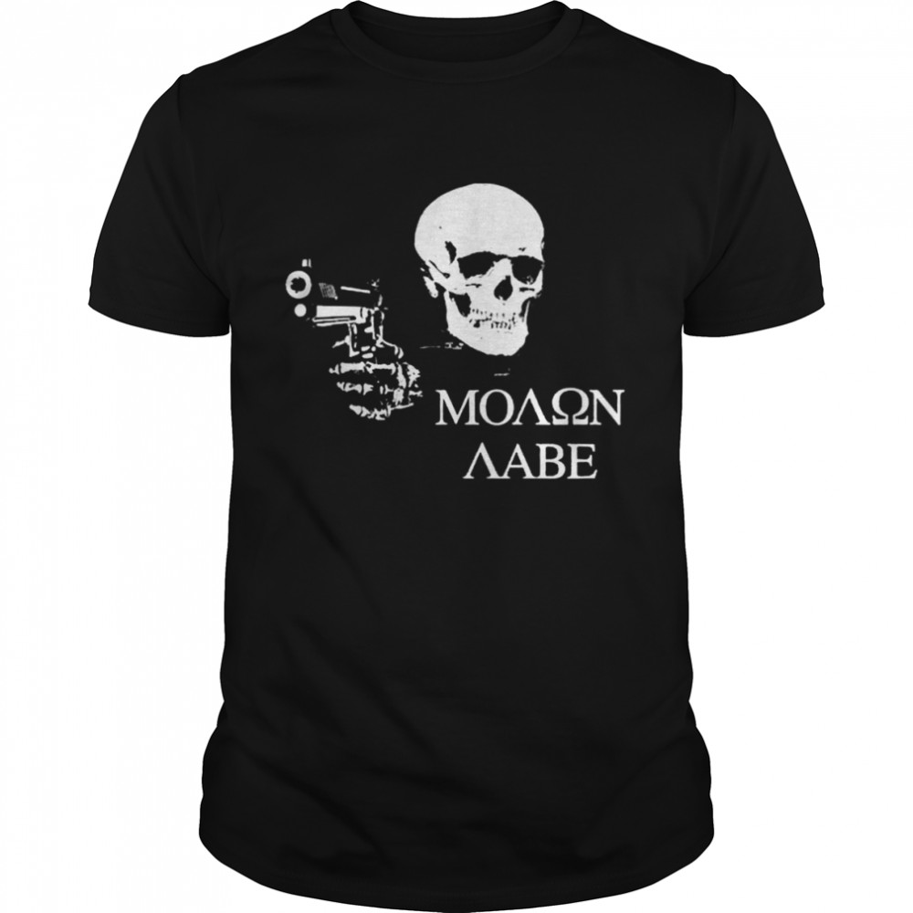 Skull Gun Molon Labe shirt Classic Men's T-shirt