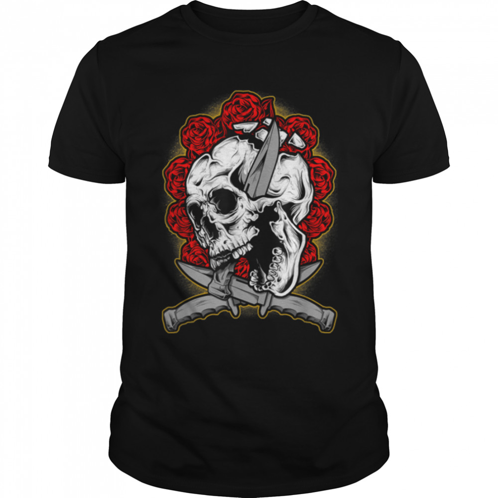 Skull Roses - Vintage Horror - Retro Love T- B09JZRRH1Q Classic Men's T-shirt