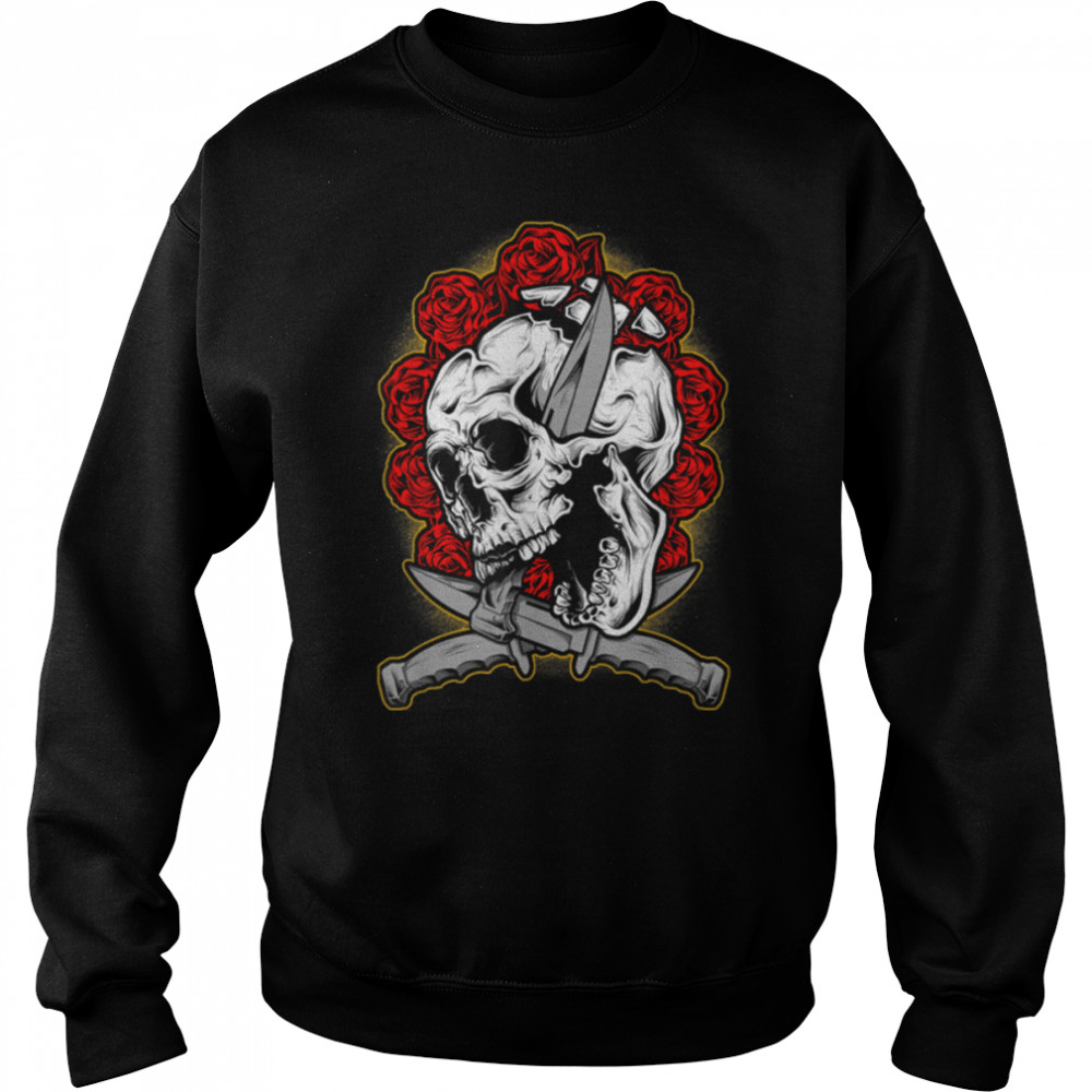 Skull Roses - Vintage Horror - Retro Love T- B09JZRRH1Q Unisex Sweatshirt