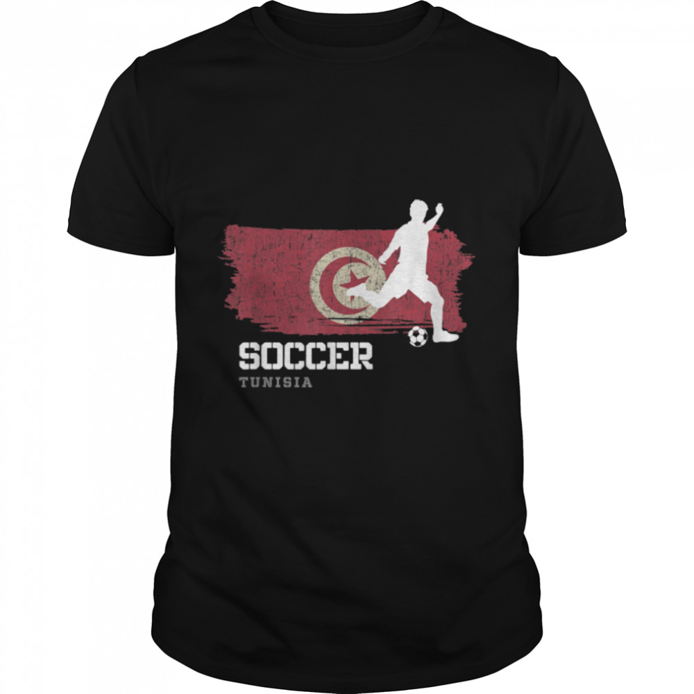 Soccer Tunisia Flag Football Team Soccer Player T-Shirt B09K22PDQ2