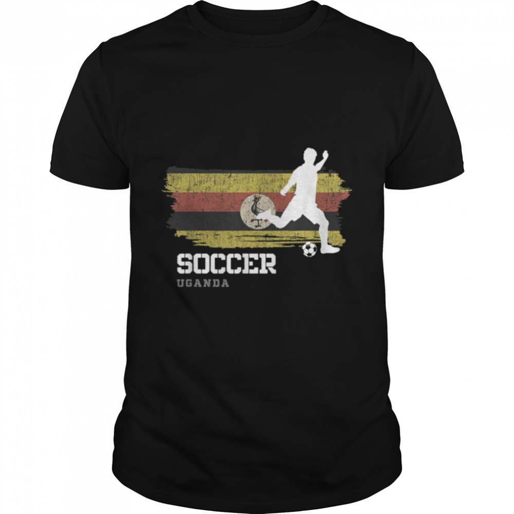 Soccer Uganda Flag Football Team Soccer Player T- B09K1WZZZK Classic Men's T-shirt