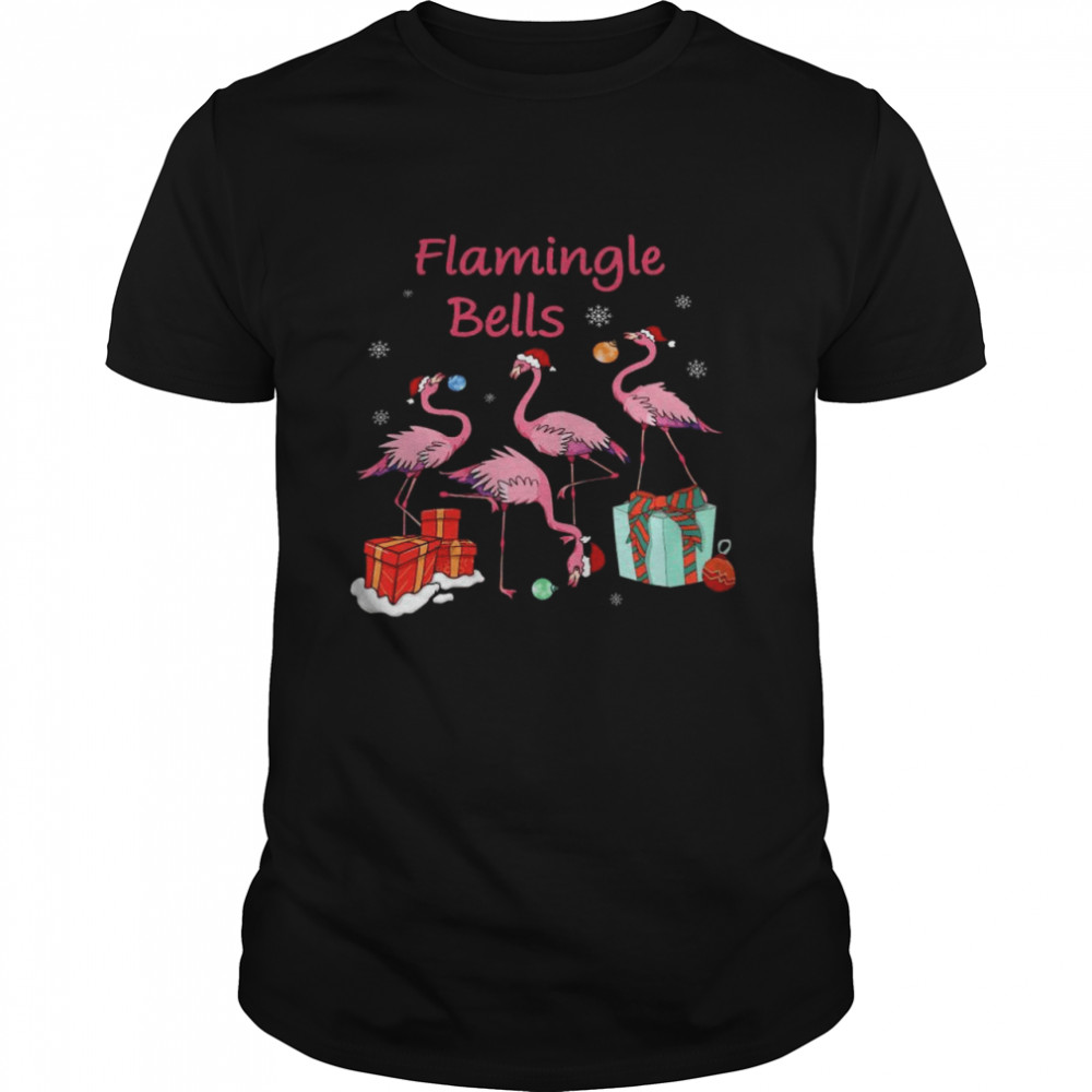 flamingle Bell Santa Flamingo Merry Christmas shirt Classic Men's T-shirt